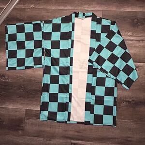 Demon Slayer Tanjiro Costume XL Cosplay Men's Kimono Cape Cloak Robe Only
